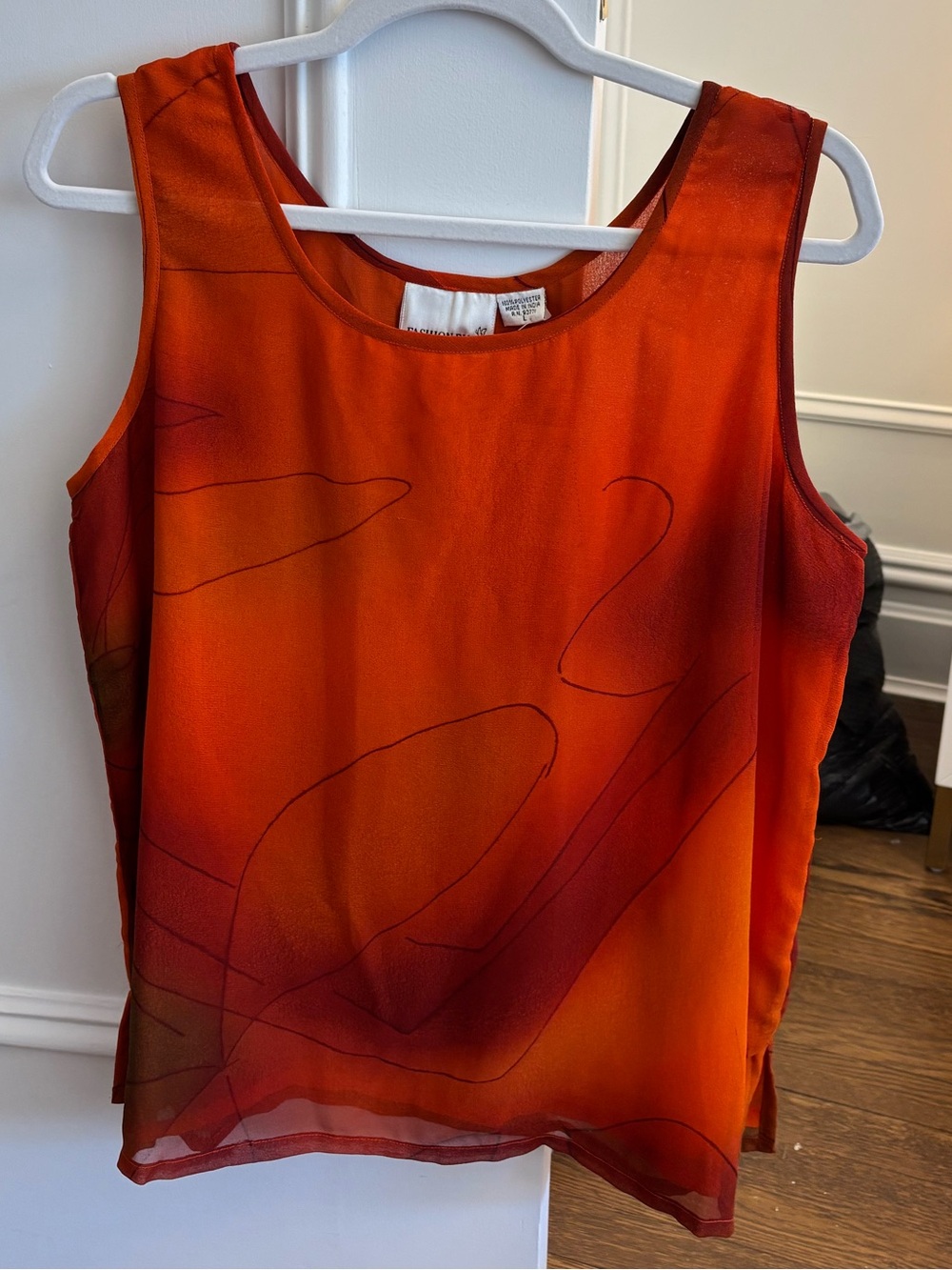 Vintage Y2K Fashion Bug Sheer Abstract Print Tank Top Deadstock